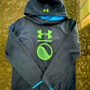 Under Armour ColdGear Boys Navy Baseball Hoodie